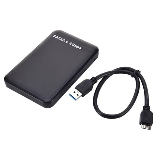 Hårddiskhölje 2,5" USB3.0 SATA3.0 HDD Hårddisk Fri 6Gbps UASP-protokoll 3TB (svart)