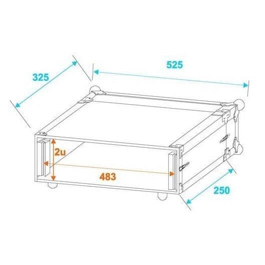 RACK 2U KORT 25CM ROADINGER - RACK2U-COURT
