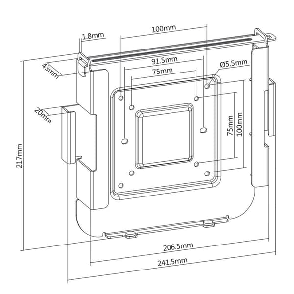 Maclean MC-473 MAC Mini Mount, VESA 75x 75 100x100 Kompatibel med Mac Mini Tillverkad efter 2014