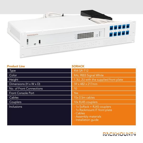 Rack - racktillbehör Rackmount.it - RM-SR-T12 - Monteringsfäste för Sophos XGS 116/126/136