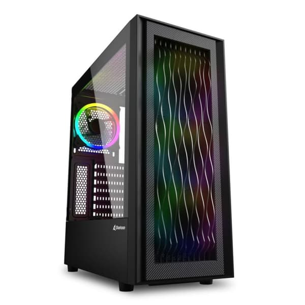 ATX Semi-tårn kasse Sharkoon RGB Wave Sort Sort