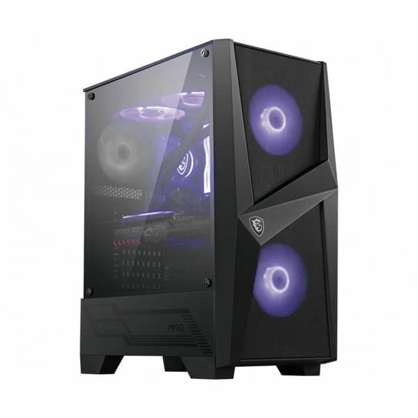 ATX Semitorn MSI MAG FORGE 100M Vit Svart Multicolour Violett Svart, Transparent