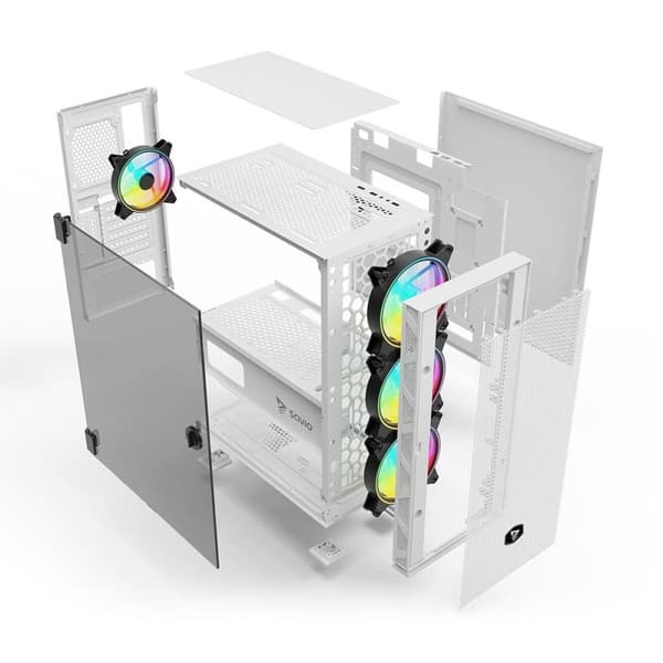 ATX Semitorn Savio RAPTOR WHITE X1 Svart Multicolour