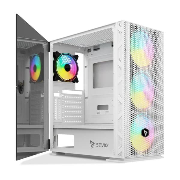 ATX Semitorn Savio RAPTOR WHITE X1 Svart Multicolour