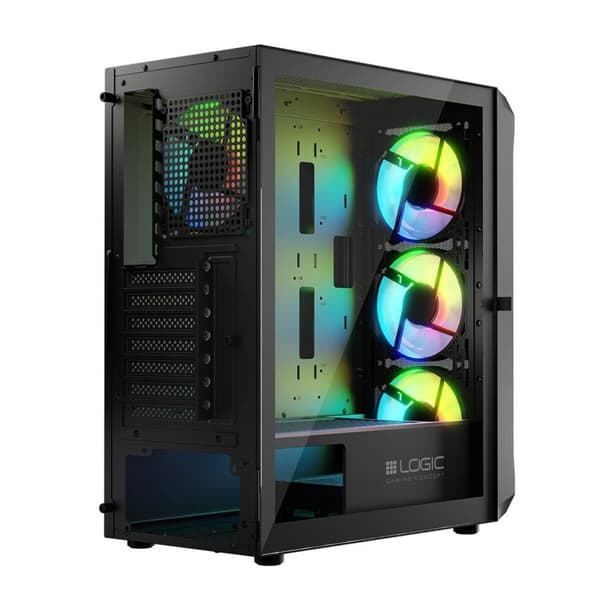 ATX Semitorn Logic PORTOS ARGB Vit Svart