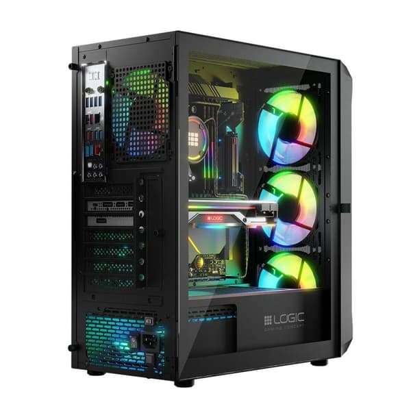 ATX Semitorn Logic PORTOS ARGB Vit Svart