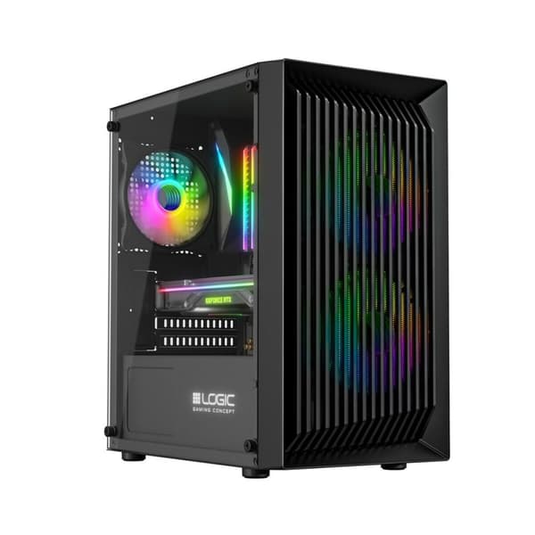 ATX Semi-tårn kasse Logic ATOS ARGB Sort