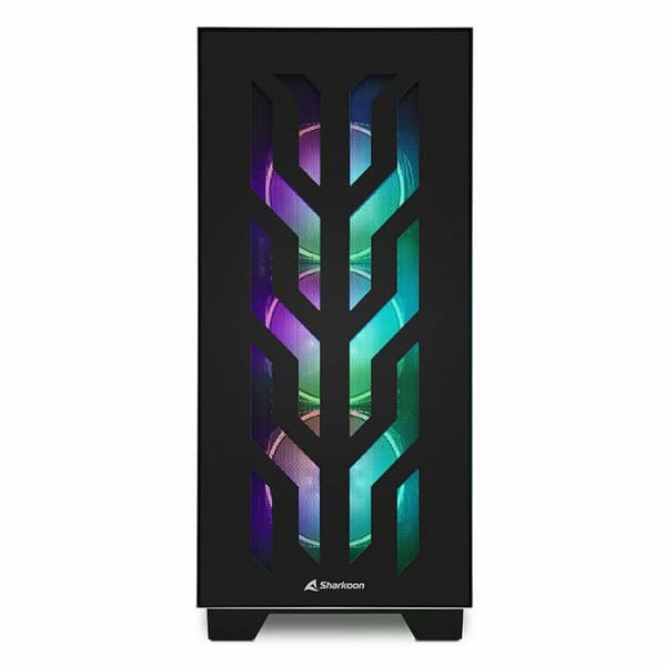 ATX Semitorn Sharkoon CA300T Svart RGB Svart