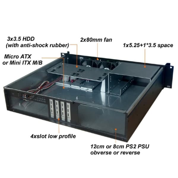 ATX Semitorn Techly I-CASE IPC-240L Svart