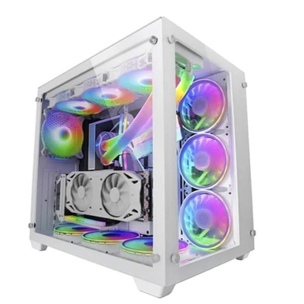 ATX Semi-tårn kasse Mars Gaming MCV3W Hvid RGB Hvid