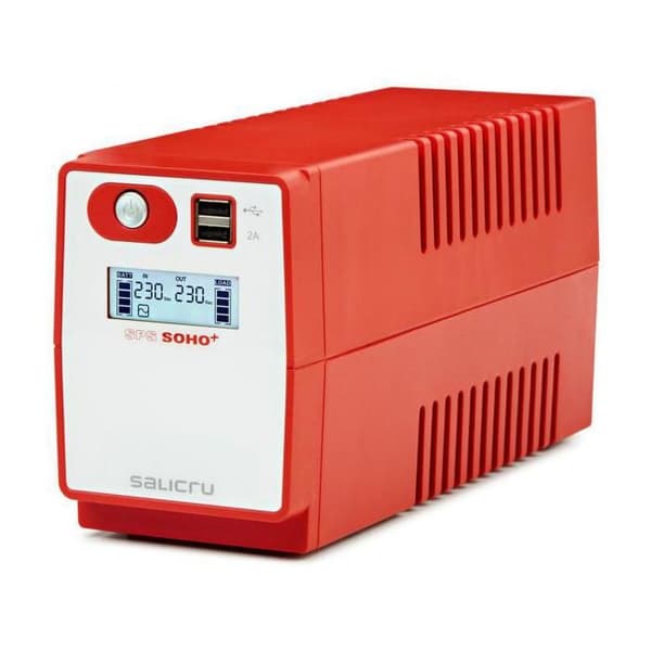 SALICRU SPS SOHO+ SPS 500 SOHO+ inverter - AC 230 V - 300 Watt - 500 VA - USB - 2 utgångskontakter