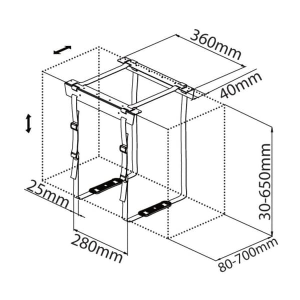 Techly ICA-CS 60 CPU holder Bordmonteret CPU holder Sort
