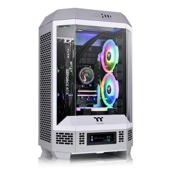 ATX Semitorn THERMALTAKE Tower 300 Limestone Grå, Vit