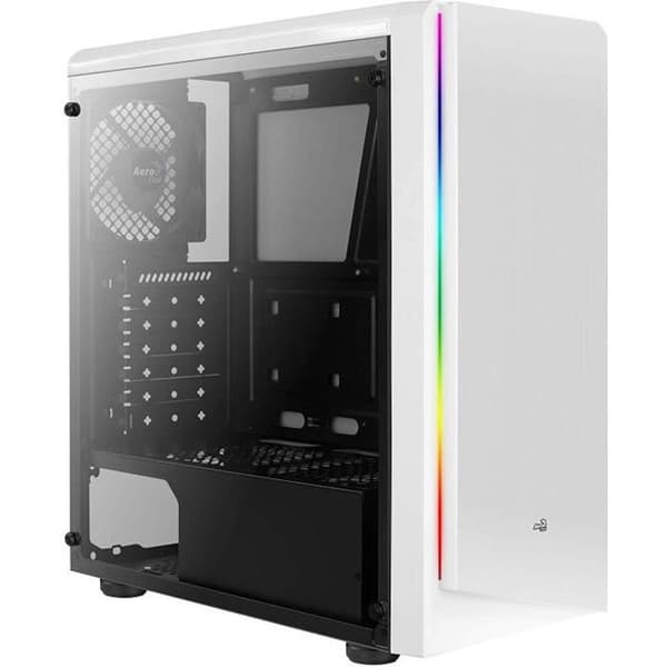 PC-kabinett - Aerocool - Rift - Vit - Acryllfönster - RGB-belysning Vit