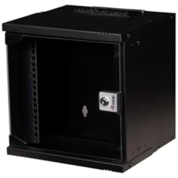 Väggskåp - Equip - 06U - 300 x 300 mm - Svart - Dörr i härdat glas