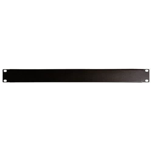 Fonestar 1UD 19" blind frontpanelställ, svart finish, mäter 483 x 44,5 mm