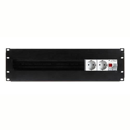 Fonestar bearbetad frontpanel för 19" rackskåp och möbler, för installation av 24 elektriska mekanismer på 3U DIN-skena
