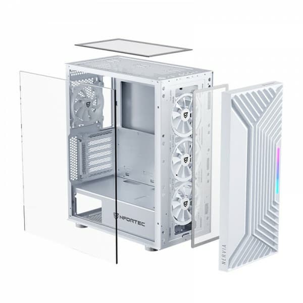 ATX Semi-tårn kasse Nfortec NF-CS-NERVIA-W Hvid