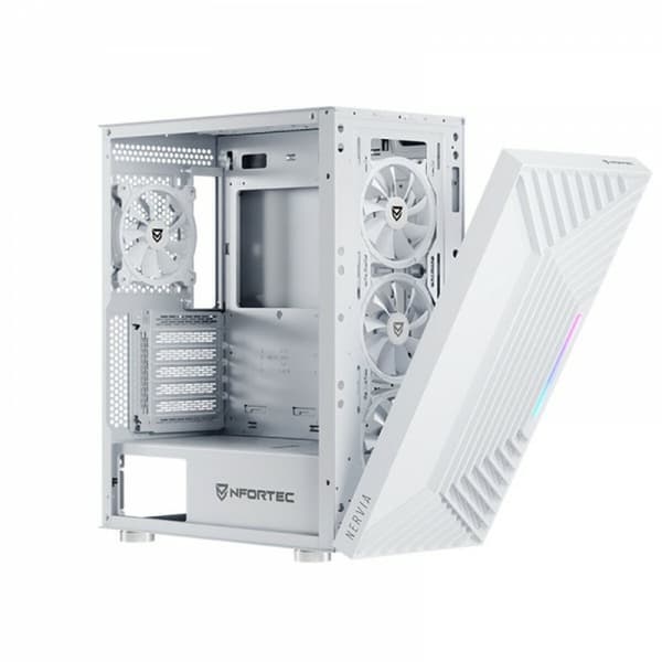 ATX Semi-tårn kasse Nfortec NF-CS-NERVIA-W Hvid