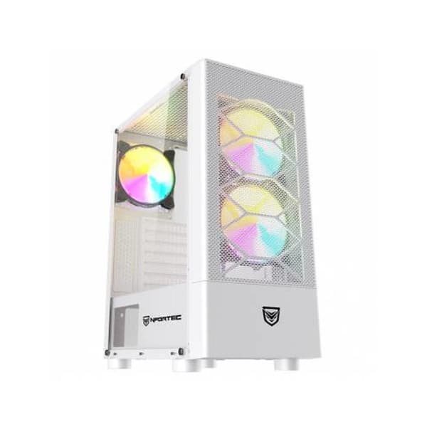 ATX Semi-tårn kasse Nfortec NF-CS-CAELUM-WHITE Hvid