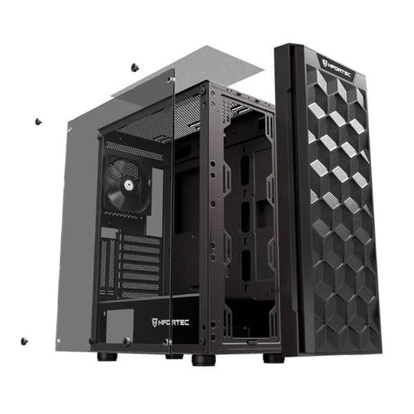 ATX Semi-tårn kasse Nfortec NF-CS-AZIR-B Sort