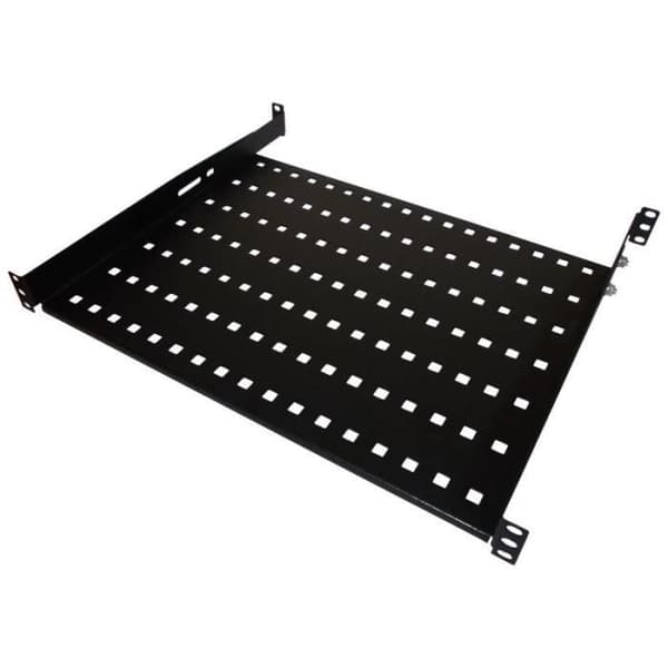 ALANTEC Fast hylla 19 1U djup 450mm svart - SA-P-19-1U-450-4-C-02