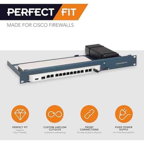 Rackmount.IT | RM-CI-T14 | Rackmonteringskit för Cisco Meraki MX68 / MX68W / MX68CW / MX75 RM-CI-T14
