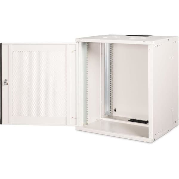 Nätverksgarderob - DIGITUS - 19-tums rack 12 UH - Väggmontering - Låsbar dörr - Grå