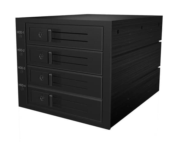 Rack - tillbehör för Icy box-skåp - IB-564SAS-12G - Backplane IcyBox 4x SATA/SAS 3,5''HDD 3x5,25'', 1xMini SAS HD Svart