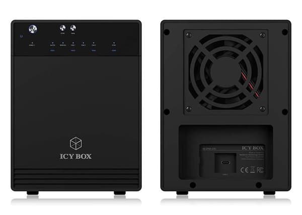Drive bay - RAIDSONIC - ICY BOX IB-3740-C31 - USB 3.1 Gen 2 - Integrerad kylfläkt Svart