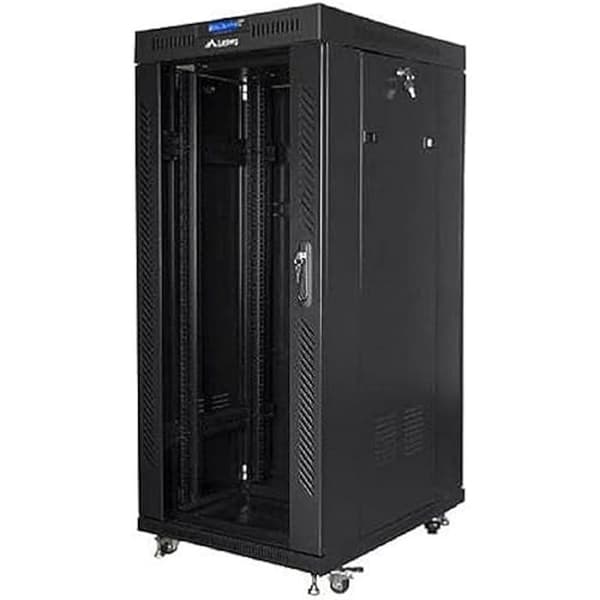 19" Rackskåp - LANBERG - 37U - 800x1000 mm - Svart - Glasdörr med LCD