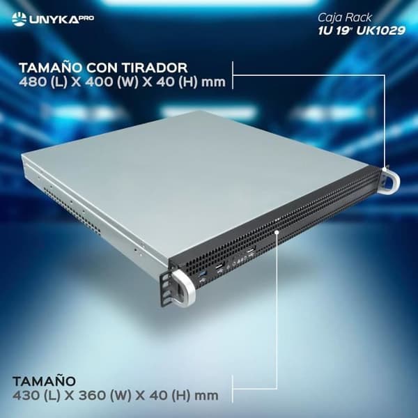 Boîte à Rack UNYKAch Mount UK1029 Format 1U 19 ATX-ITEX