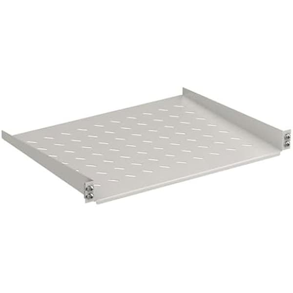 Fast monterad 19" platta - T - 350 mm - 6 kg - RAL7035 - Monteras i nätverkskabinetter