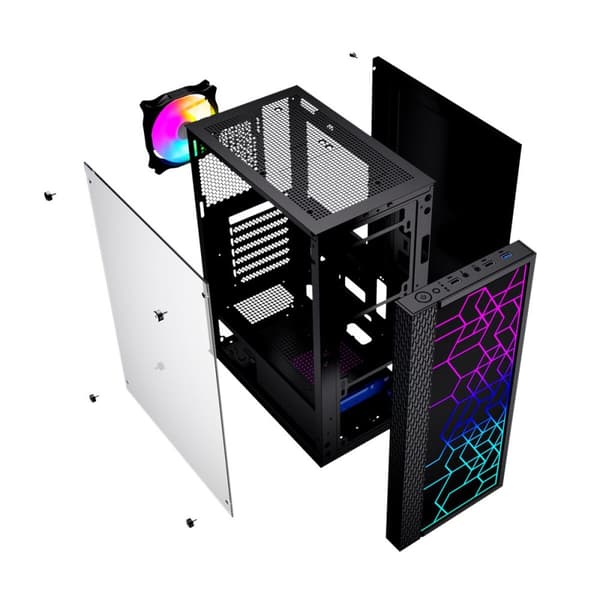 ATX Semitorn GEMBIRD Fornax 2500 ARGB Svart Multicolour