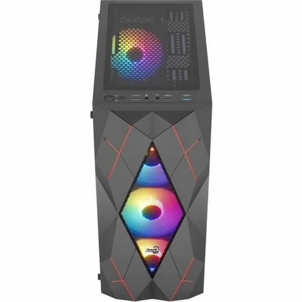 ATX Semitorn Aerocool AEROPGSVOLCAN-G-BK-V1 Svart