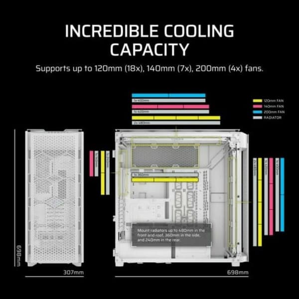 ATX Semi-tårn kasse Corsair CC-9011274-WW Hvid