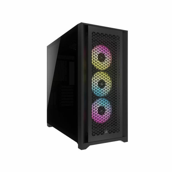 ATX Semitorn Corsair 5000D RGB Svart Multicolour Svart