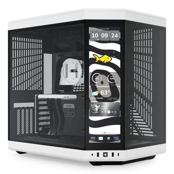 ATX Semi-tårn kasse Hyte CS-HYTE-Y70-BW-L Hvid Sort Sort, Hvid