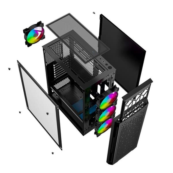 ATX Semi-tårn kasse GEMBIRD CCC-FC-400X Sort Multifarvet