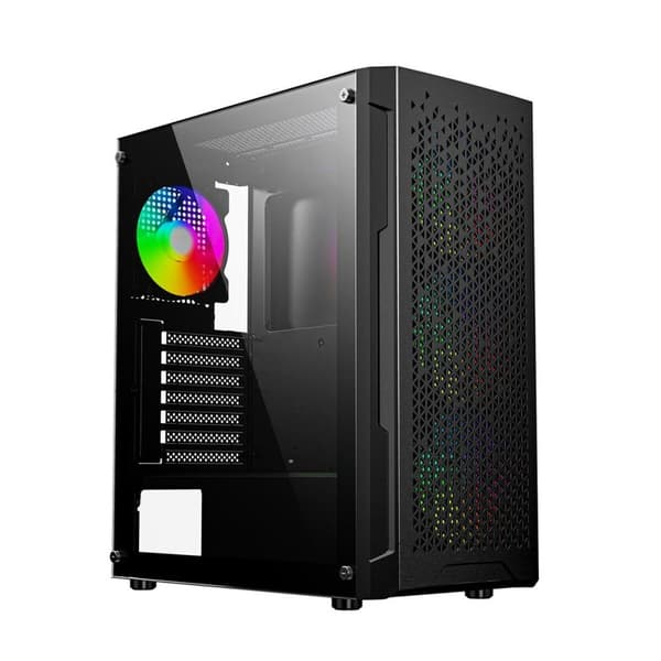 ATX Semi-tårn kasse GEMBIRD CCC-FC-400X Sort Multifarvet Sort