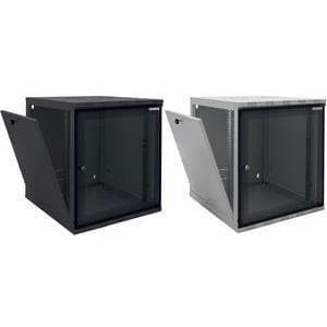 LogiLink 48,30cm (19") väggfördelare, omonterad, 9 HE, ljusgrå (RAL7035), stålram, glasdörr med cylinderlås, - 1 st (W09A54G)