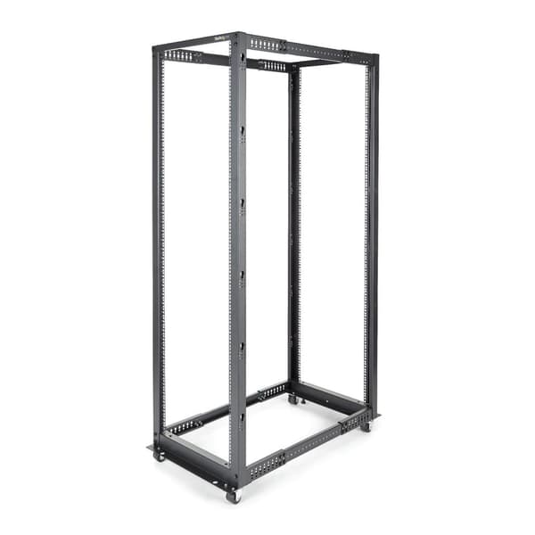 StarTech.com 42U justerbar djup öppen ram 4 Post Server Rack - Skåp - Svart - 42U (4POSTRACK42)