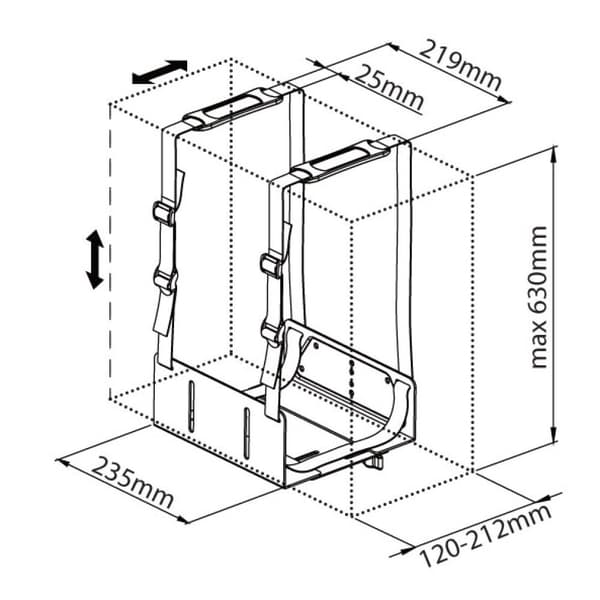 Techly ICA-CS 62 CPU-holder Bordmonteret CPU-holder Sort