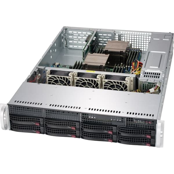 ATX Semitorn Supermicro CSE-825TQC-R802WB Svart Grå