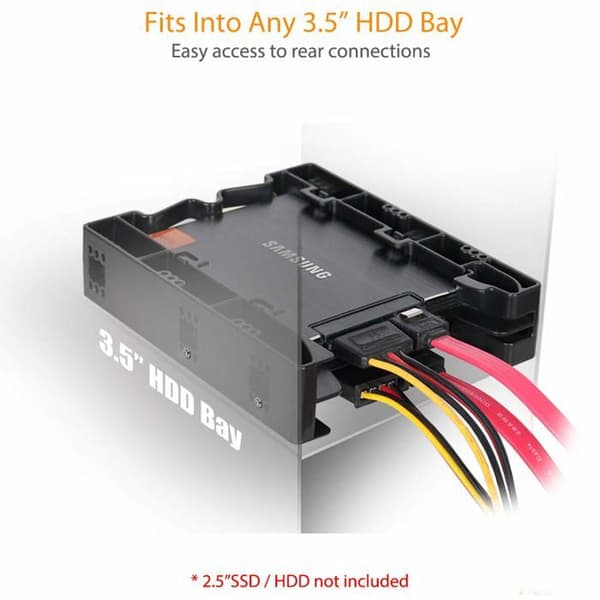 Rack för hårddiskar - ICY DOCK - EZ-Fit Lite MB290SP-B - 2 fack 2,5 tum - IDE/SATA - Svart