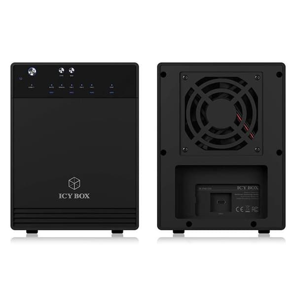 Drive bay - RAIDSONIC - ICY BOX IB-3740-C31 - USB 3.1 Gen 2 - Integrerad kylfläkt Svart
