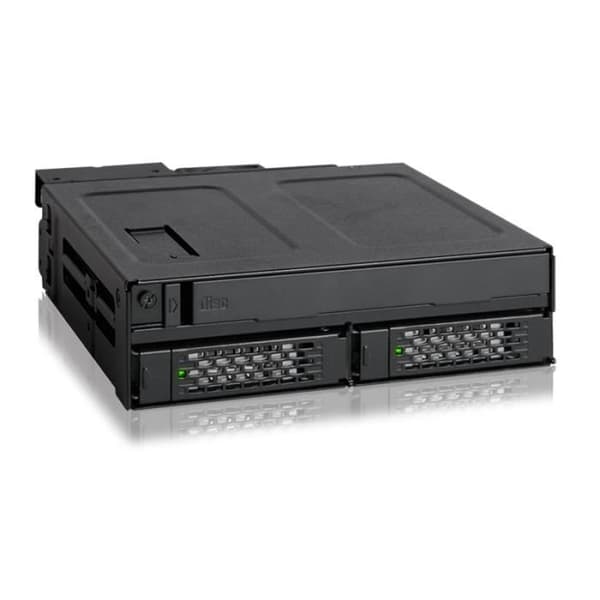 ToughArmor MB602SPO-B Backplane Cage för 2x 2,5” SSD/HDD SAS/SATA &amp; ODD (Ultra) Slim för 5,25” External Bay