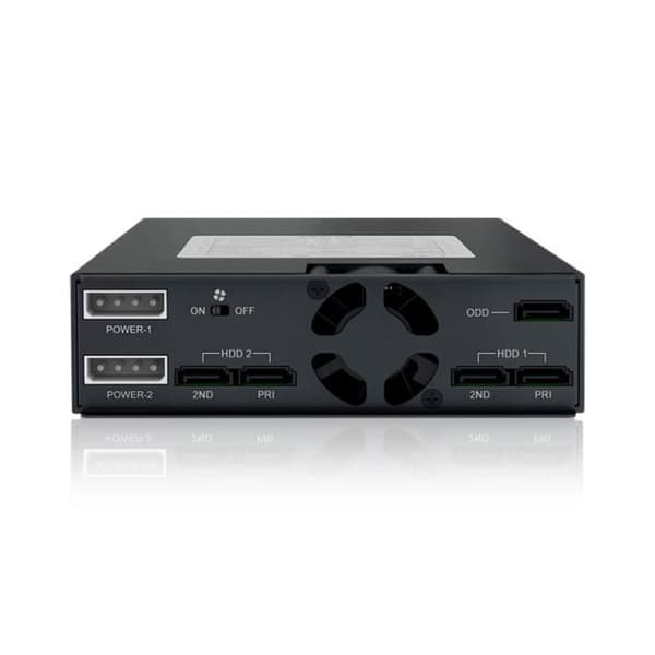 ICY DOCK ToughArmor MB994IKO-3SB metallbakplan med nyckellås 2 x 2,5" SATA/SAS SSD & Slim ODD i 5,25"
