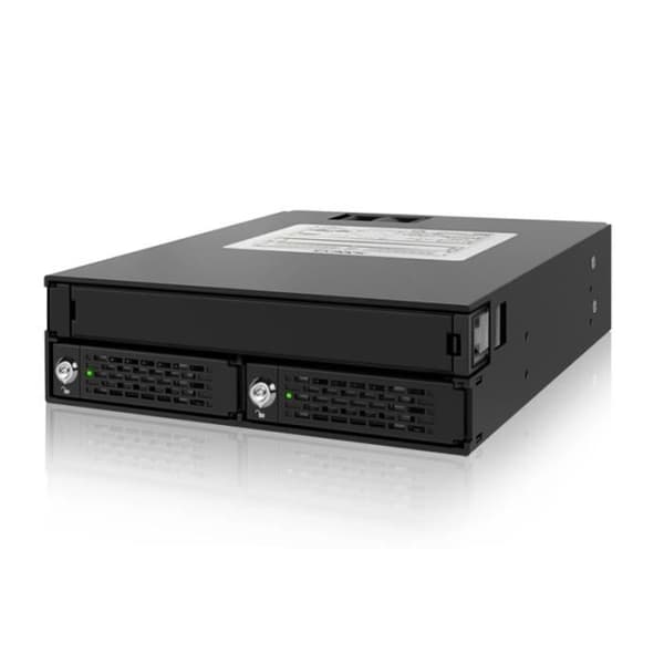 ICY DOCK ToughArmor MB994IKO-3SB metallbakplan med nyckellås 2 x 2,5" SATA/SAS SSD &amp; Slim ODD i 5,25"