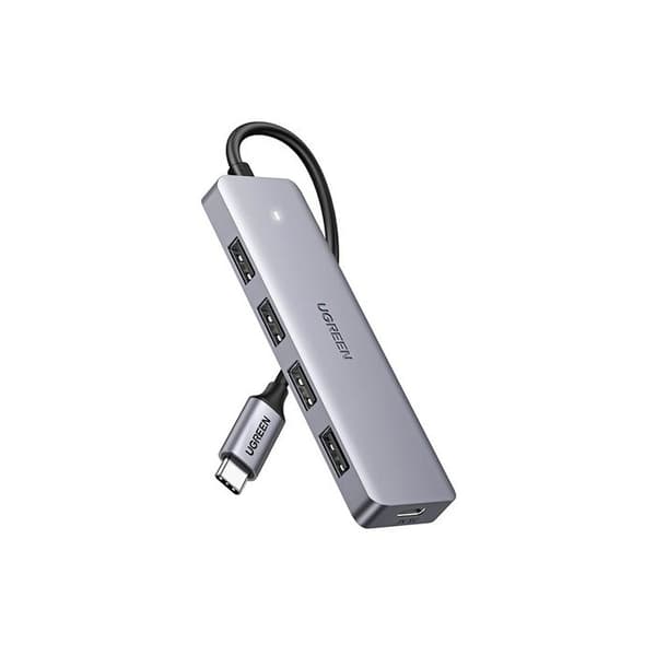 USB-hub - Ugreen - 4 portar - Hastighet 5Gbps - Aluminium - Extern strömförsörjning